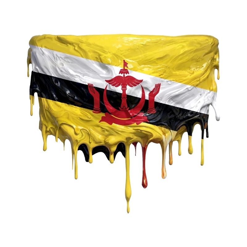 Brunei Flags Drop Art