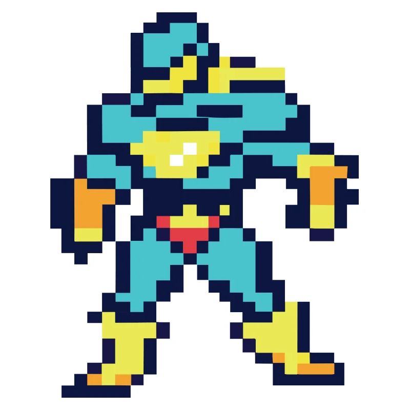 Pixel Art Superheld – Männlicher Held