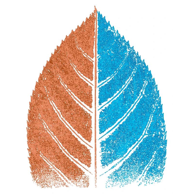 Feuille - Bleu / Rouge - Feuille de hêtre