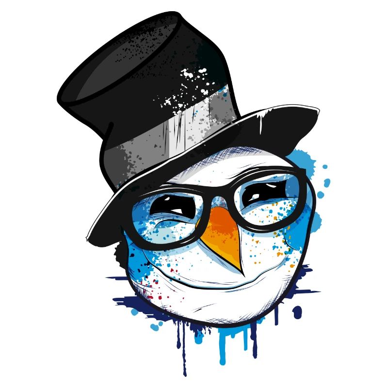 Snowman with nerd glasses