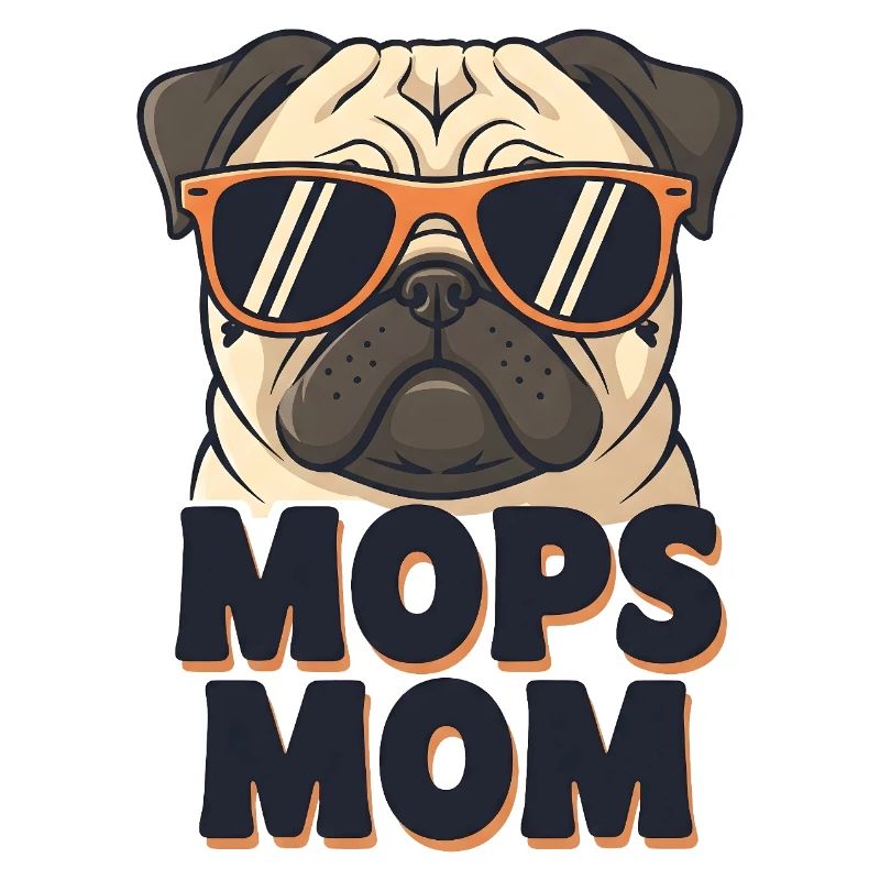 Mops Mom Cooler Mops mit Sonnenbrille 