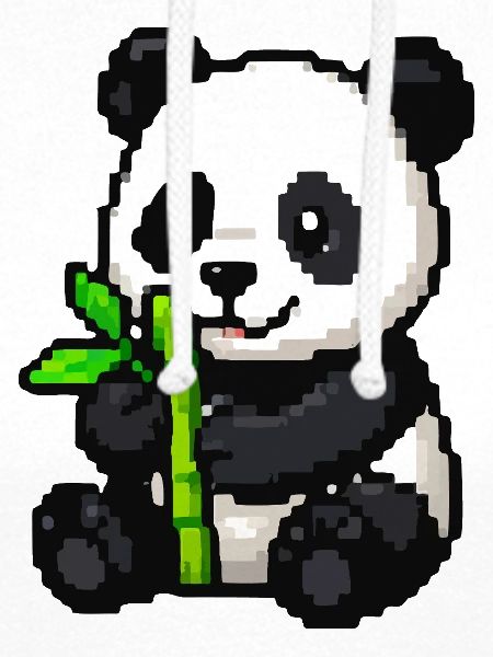 Pixelpanda mit Bambus