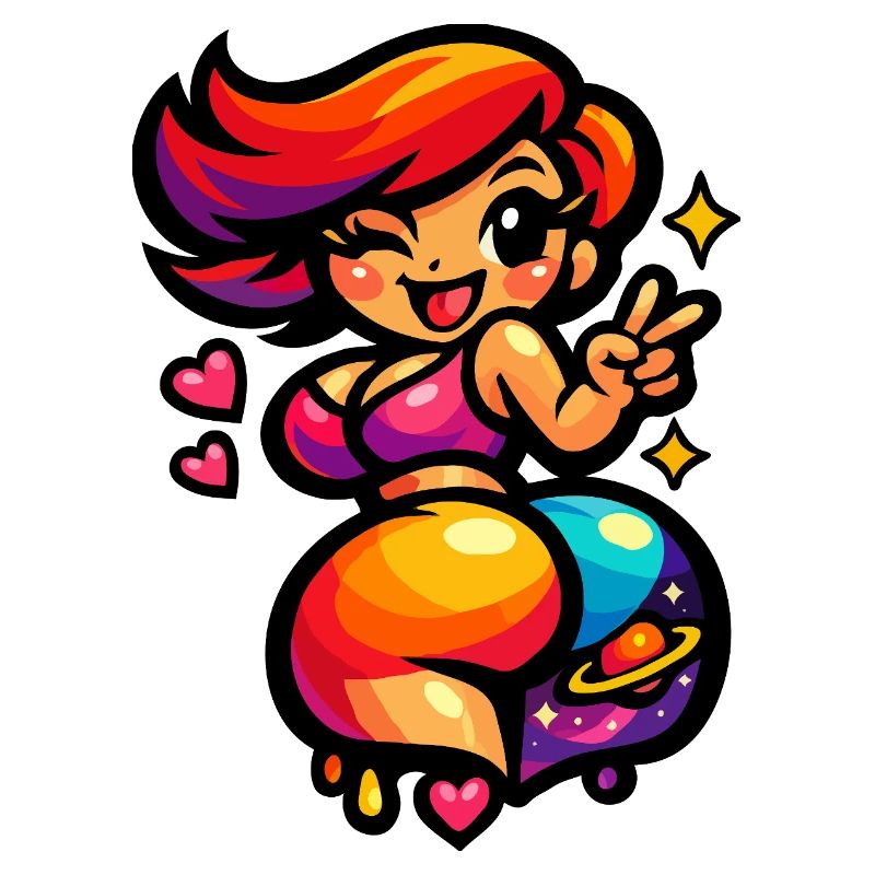 Femme danseuse de l’espace Kawaii