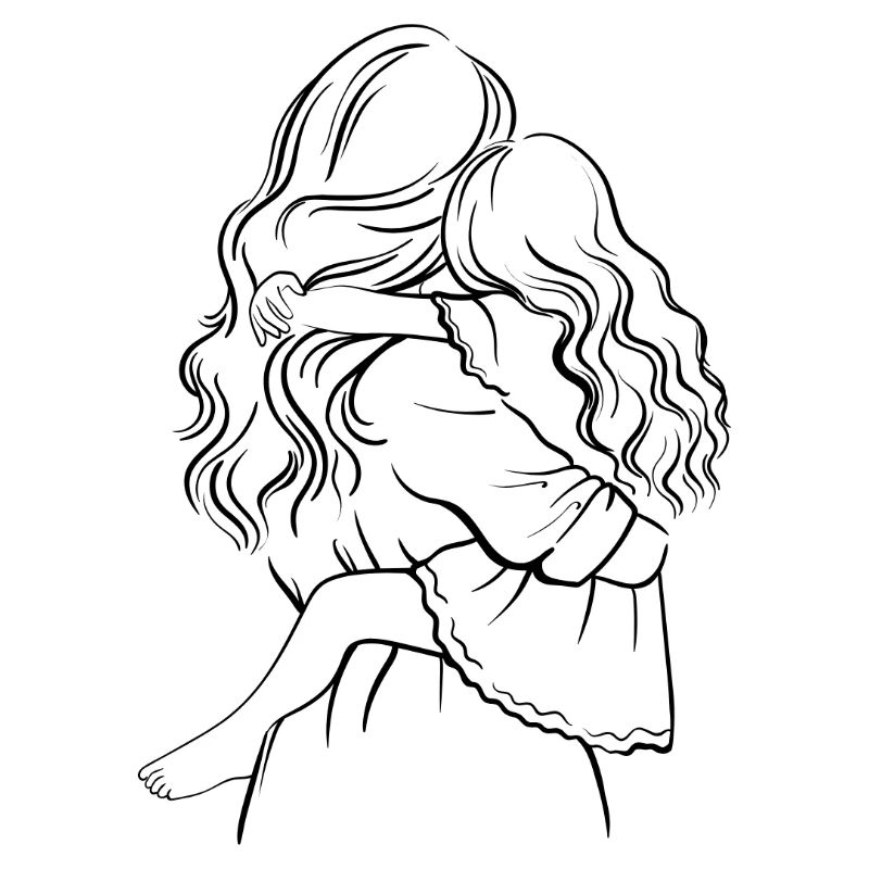 Madre e figlia - Stencil nero