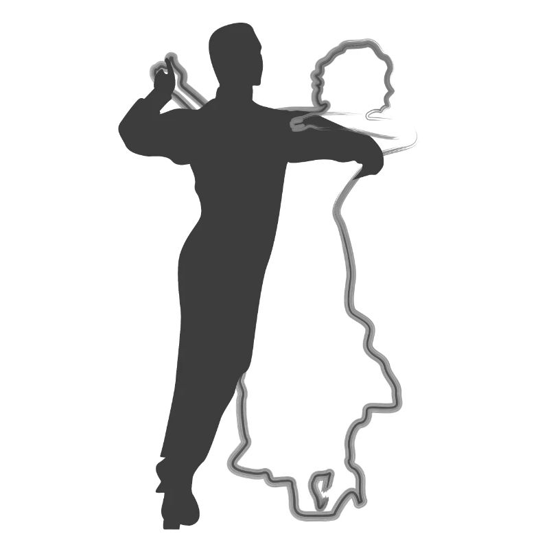 Conception élégante de silhouettes de couple dansant