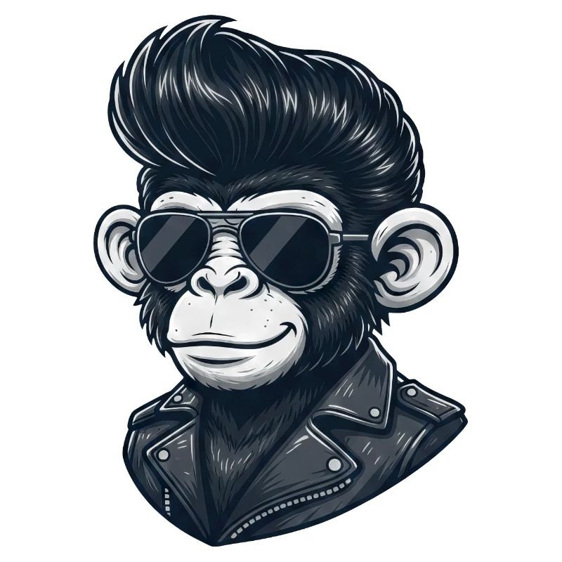 Cool Monkey Chimpanzee Sunglasses Rock and Roll