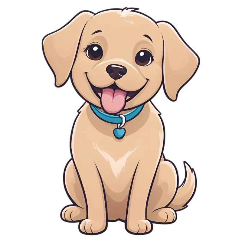 Dessin animé du chiot joyeux