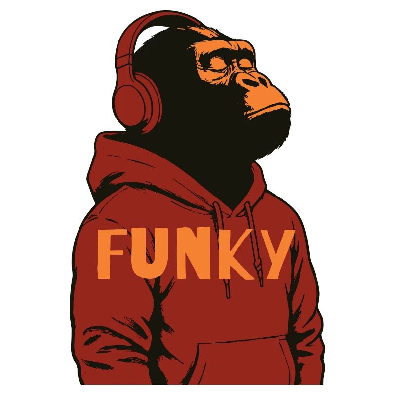 Sweat à capuche funky Gorilla design