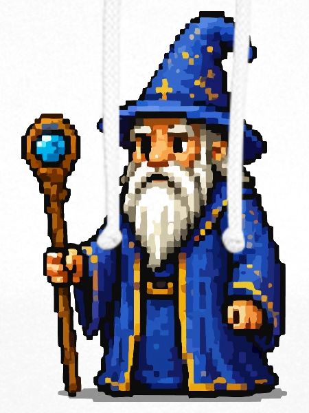 Blauer Zauberer Pixelheld