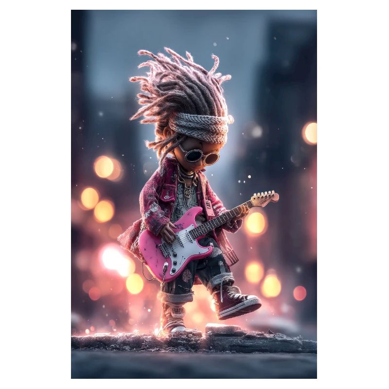 Neon Dread Gitarrist mit Pink Guitar