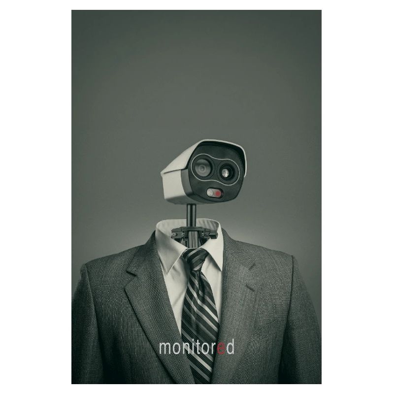 Affiche d’art de surveillance numérique surveillée