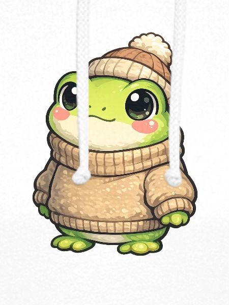 Kuschelfrosch im Winterpullover