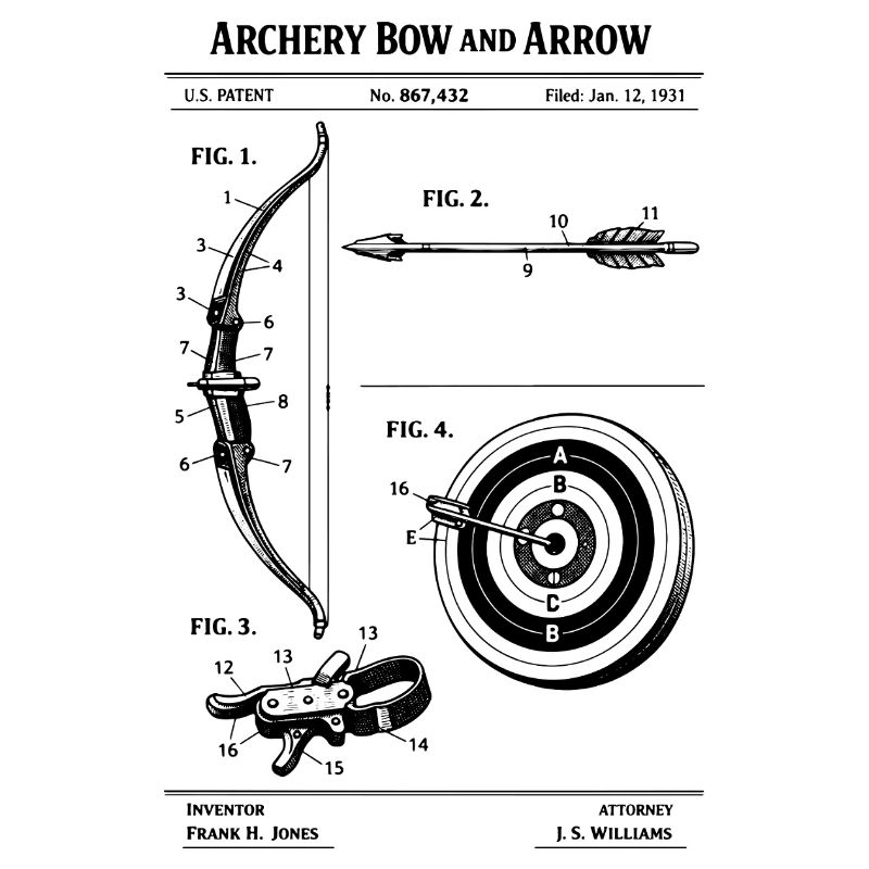 Conception du brevet du plan de tir à l’arc