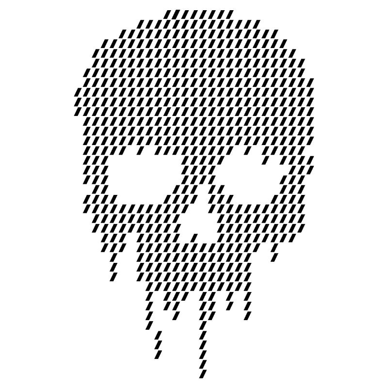 Design graphique de crânes pixelisés