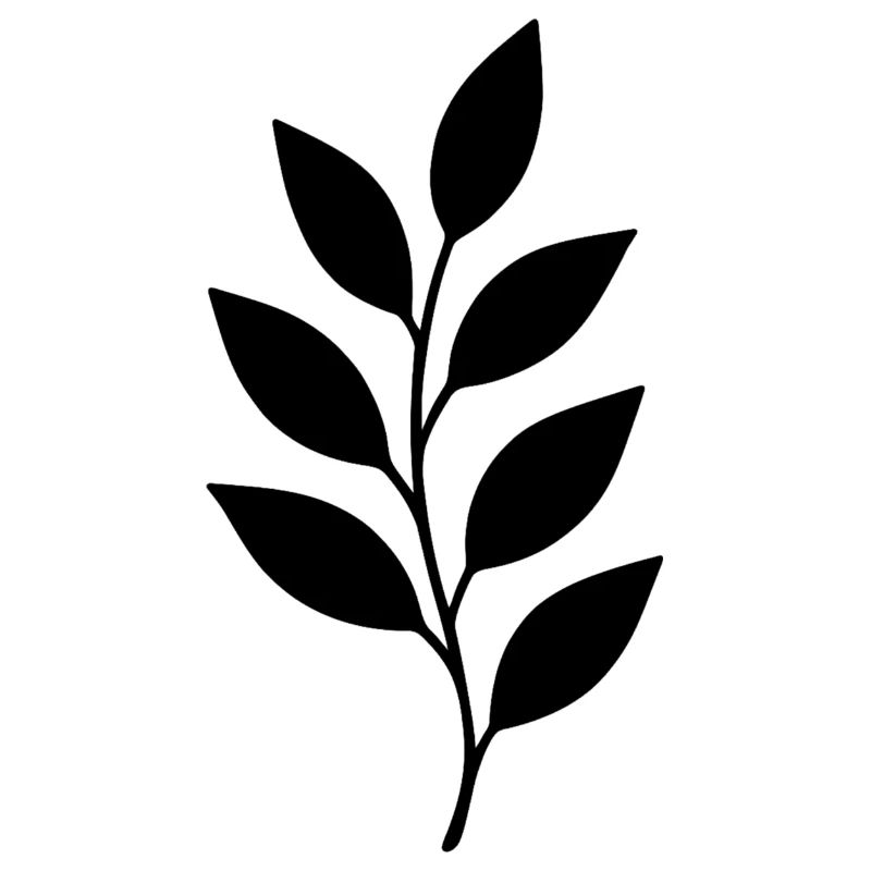 Silhouette de branche avec feuilles