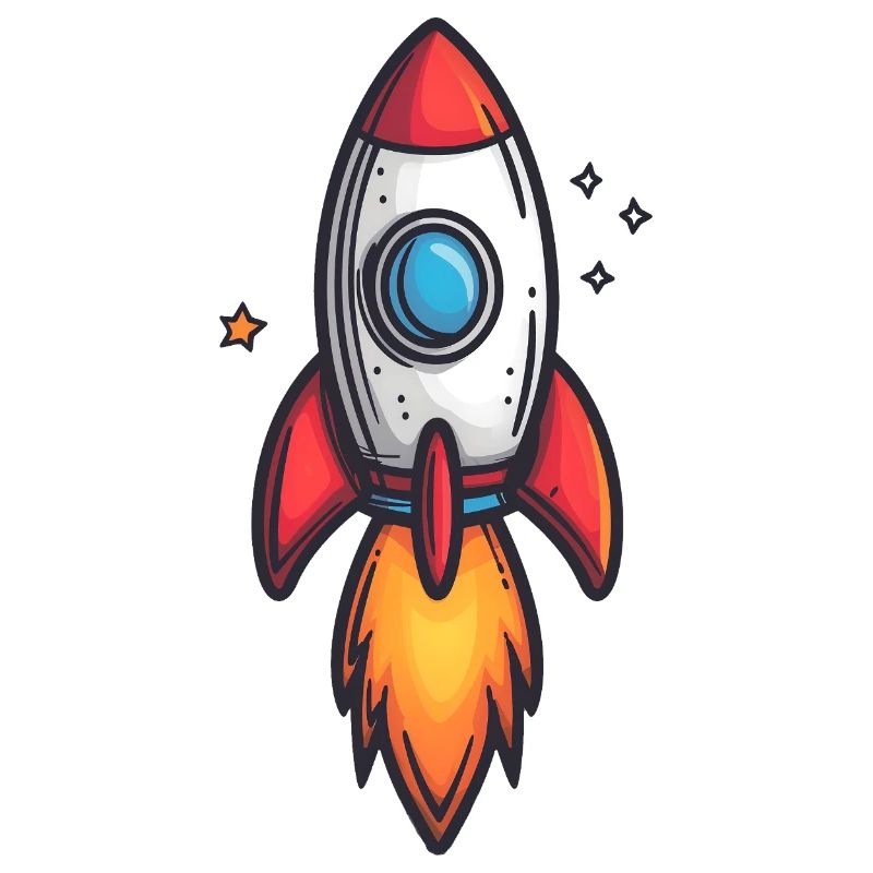 Cartoon Rocket Fire Flight