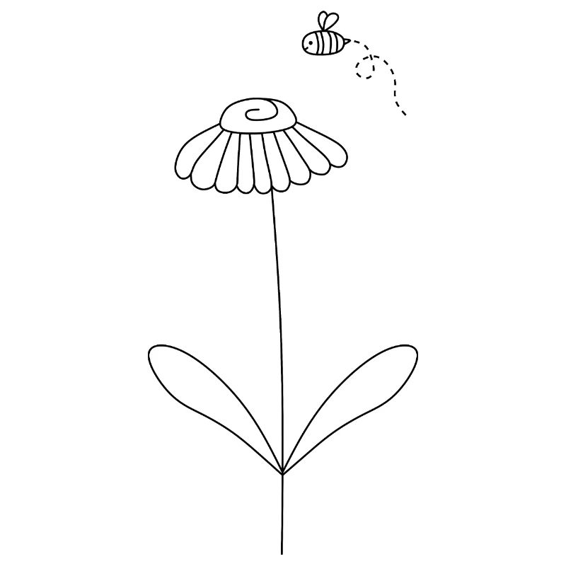 Bee And Flower Art Pattern