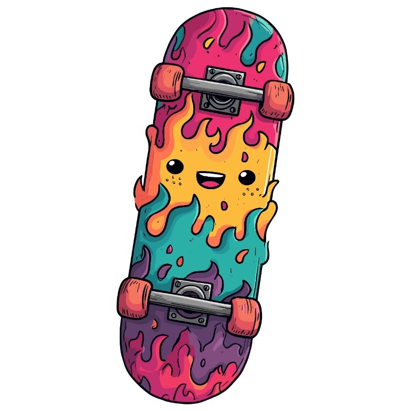 Visage rieur de Flame Skateboard
