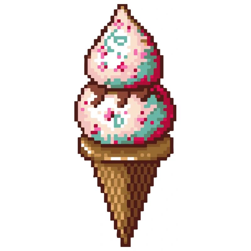 Glace pixel en pixel art