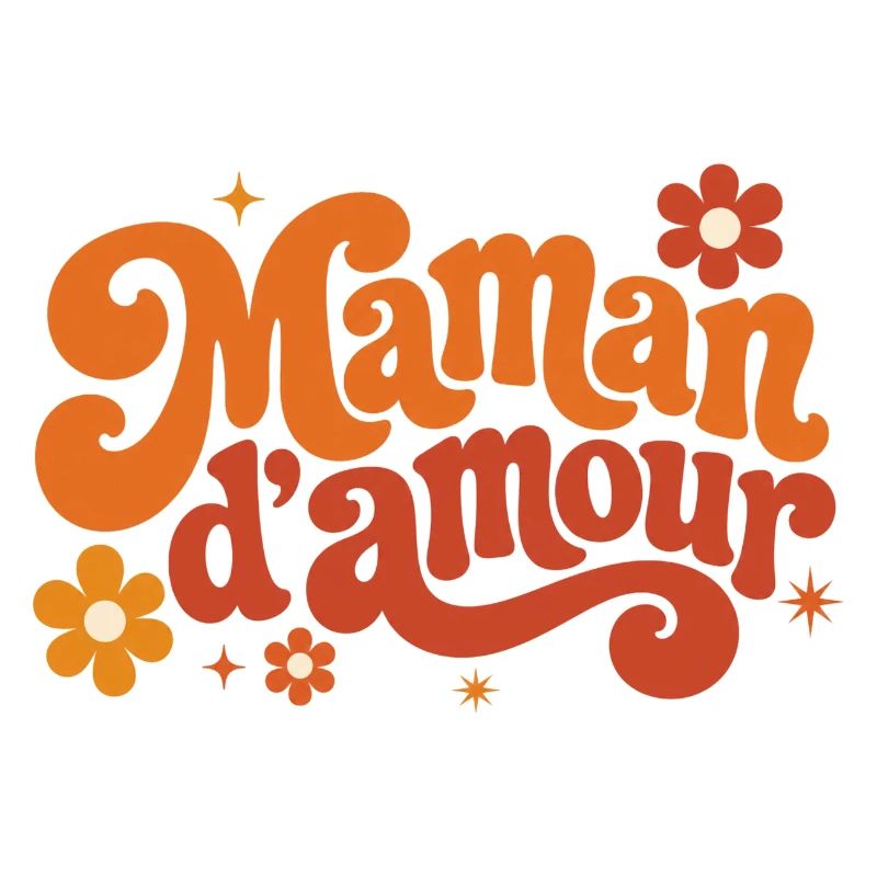 Maman d'amour groovy florale