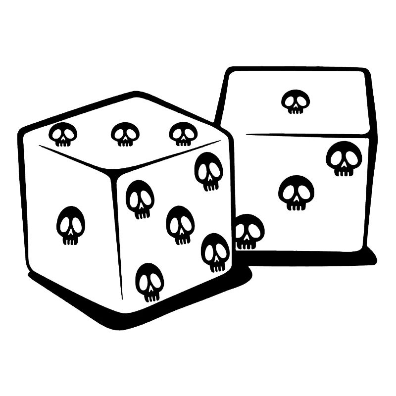 Playing with dice (black)