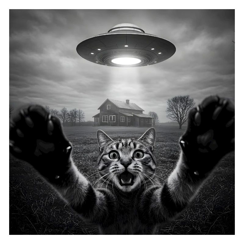 Design drôle d’extraterrestre d’un chat spatial OVNI
