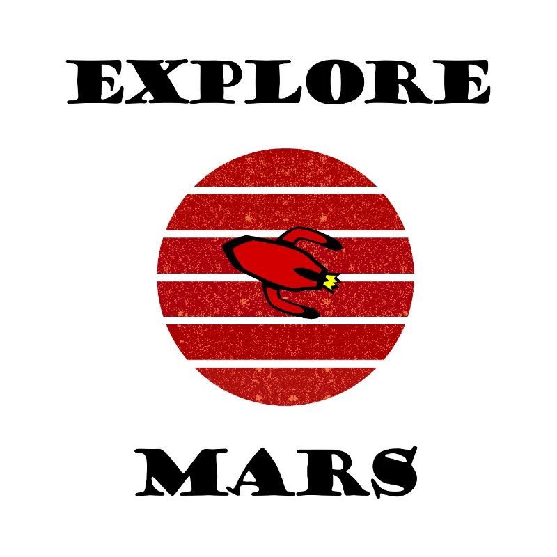 Fusée rétro dans le cercle rayé rouge