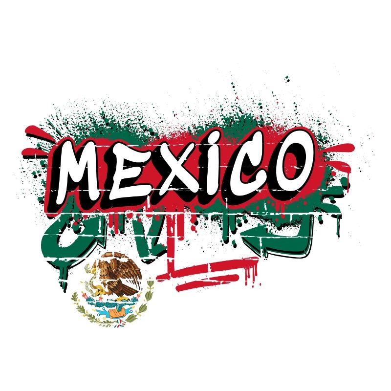 Mexiko Flagge Graffiti Design