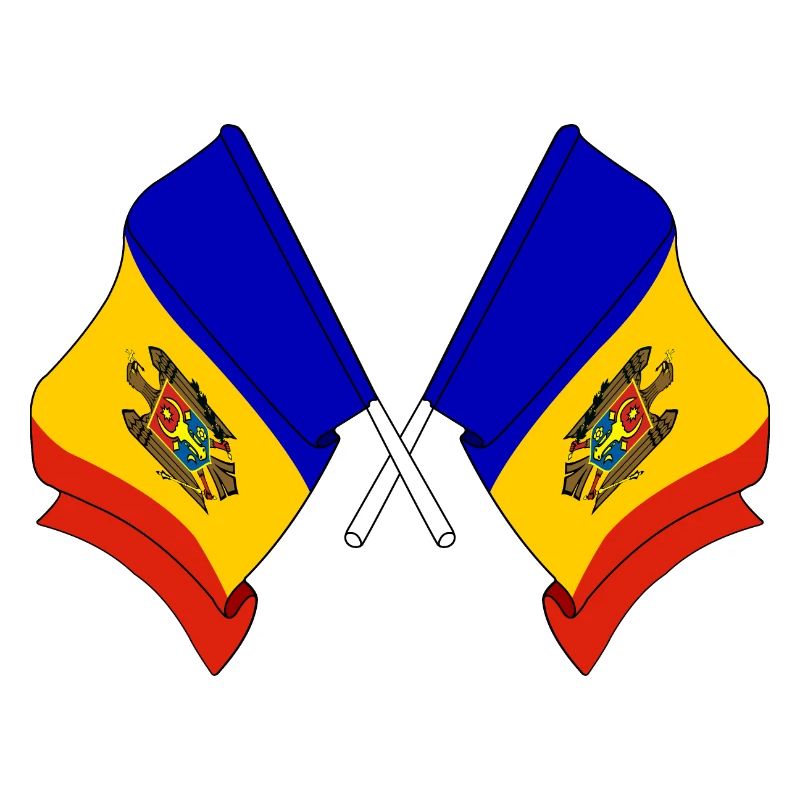 Deux drapeaux Moldavie