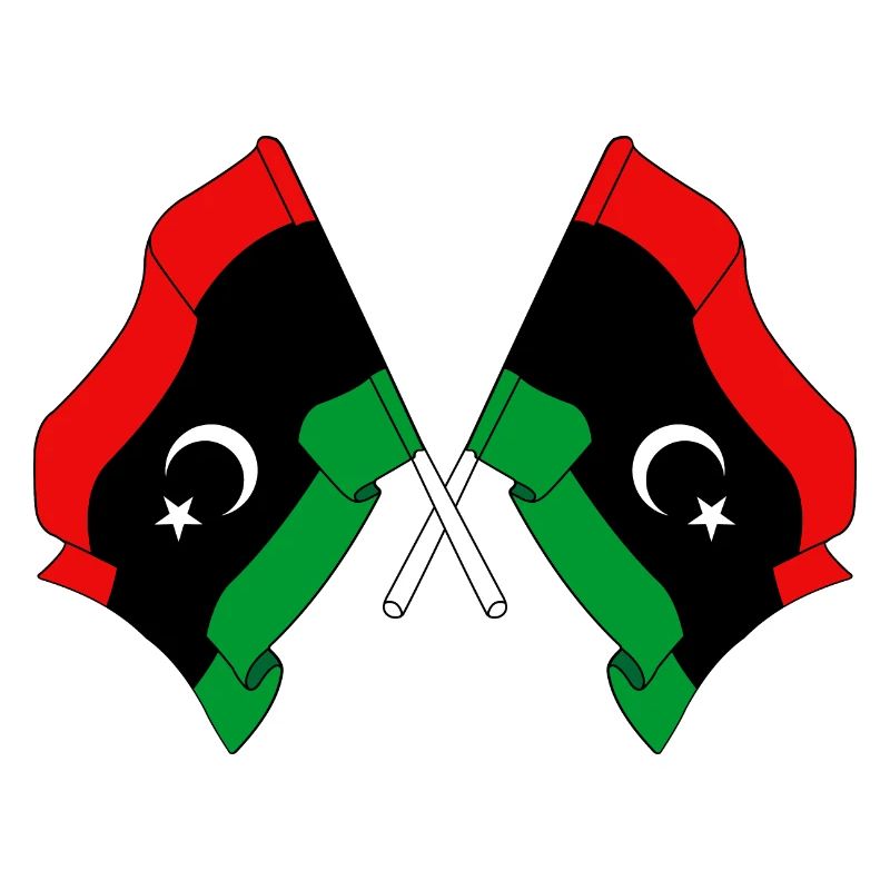 Two flags Libya