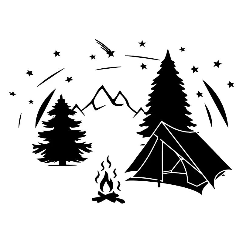 Tent starry sky in forest
