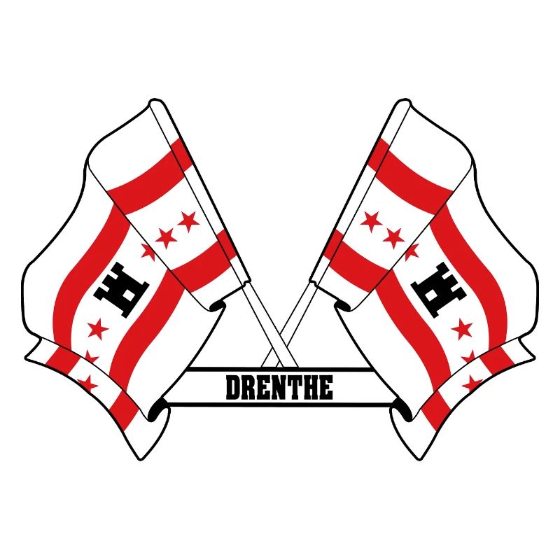 Deux drapeaux texte DRENTHE