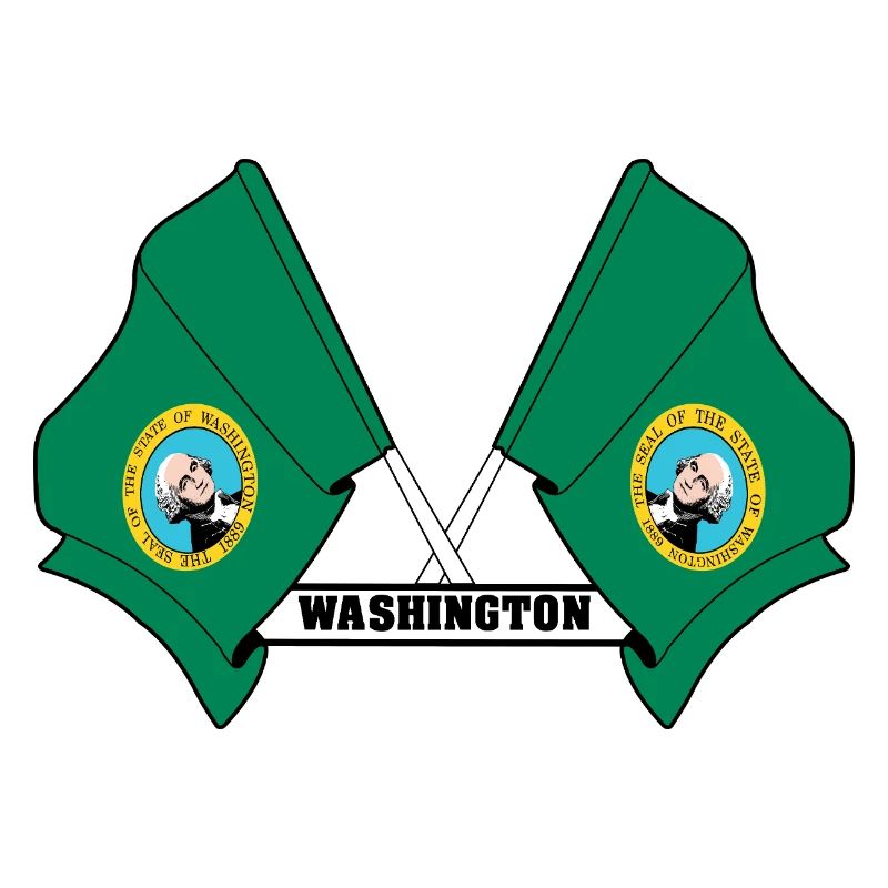 Deux drapeaux texte WASHINGTON
