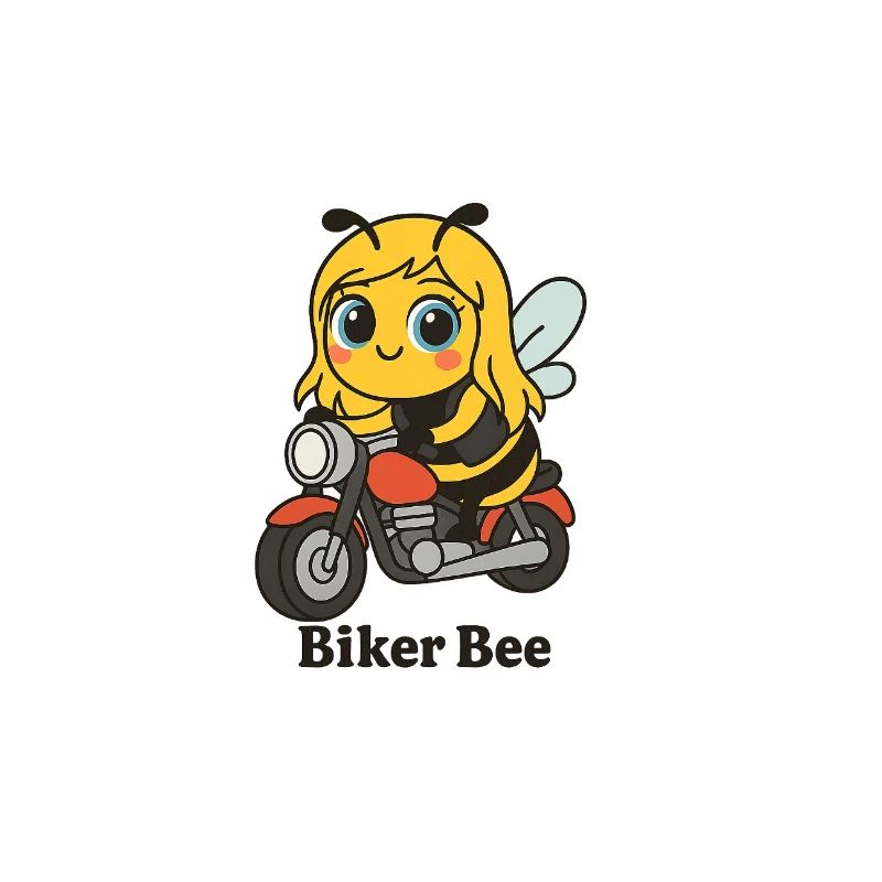 Biker bee with red motorcycle