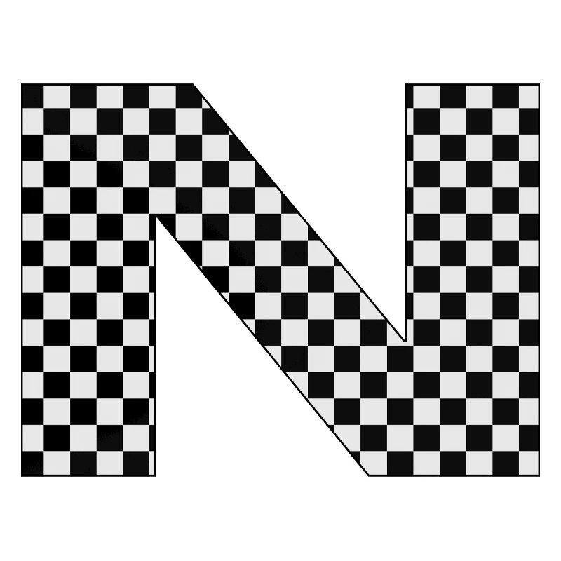 N – Checkerboard Typography Statement