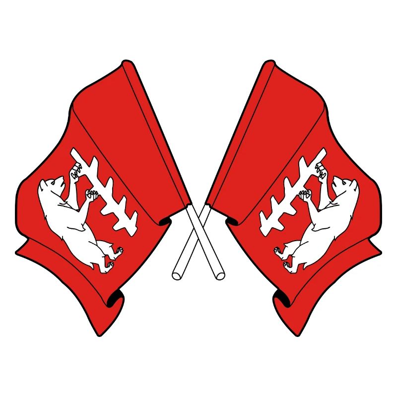 Deux drapeaux croisés du Warwickshire