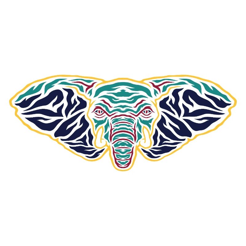 Psychedelic Elephant Head