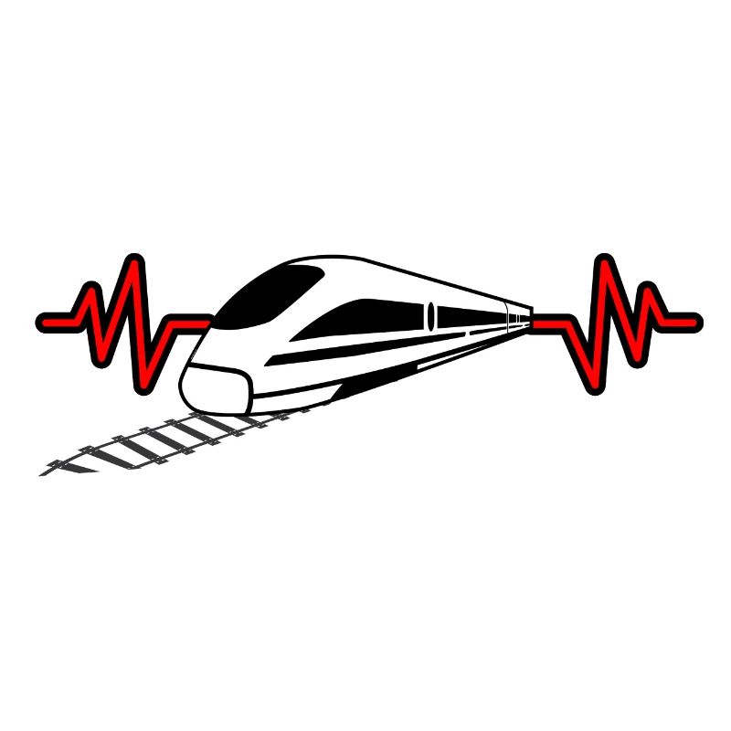 Heartbeat avec train - cheminot, conducteur de train conception