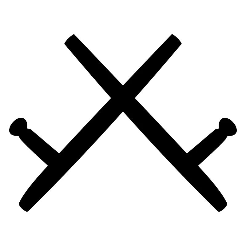 Kobudo two Tonfa's shadow image