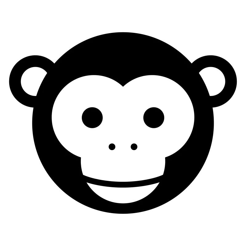 Tête de singe - Dessin animé mignon au visage de singe