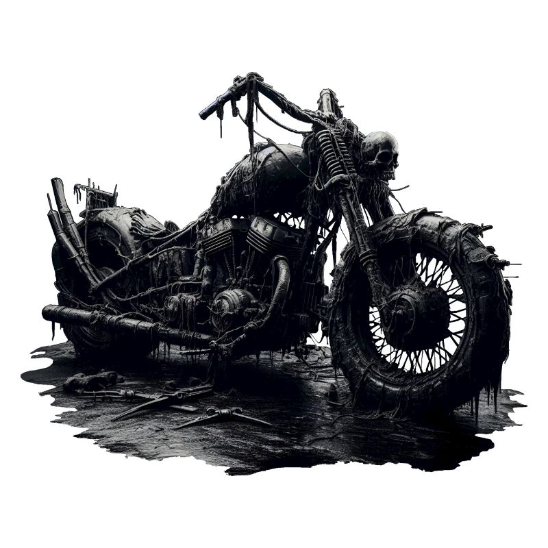 Rostiges Apokalypse Motorrad - Dark Fantasy Skull