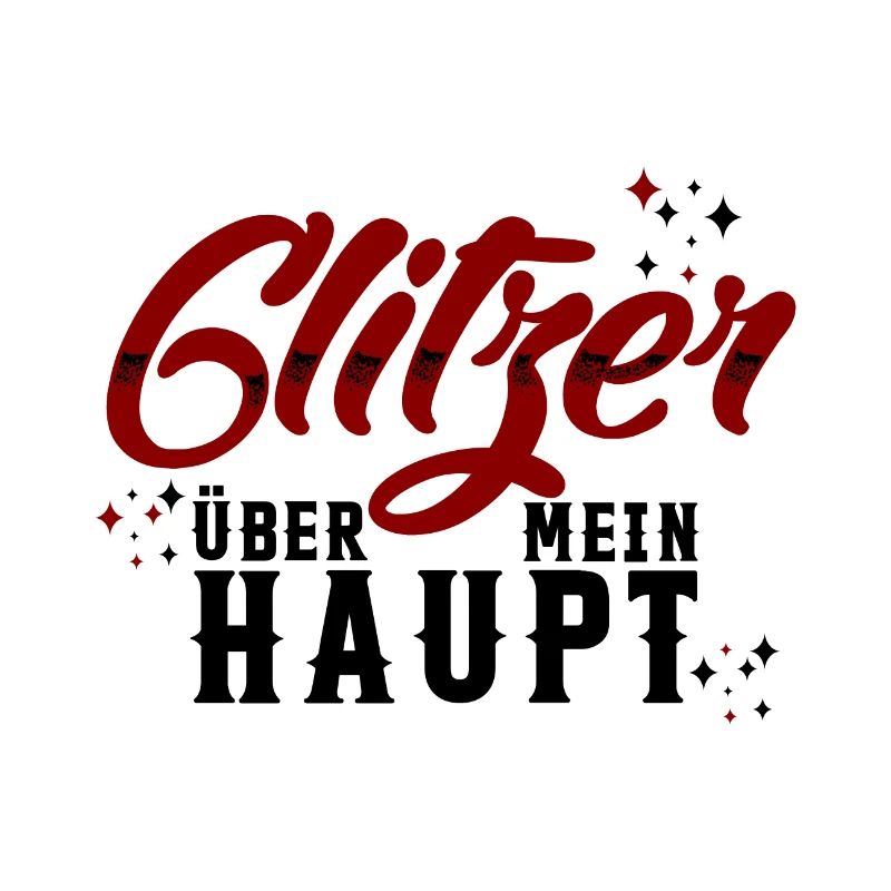Glitzer über mein Haupt (Rot/Schwarz)