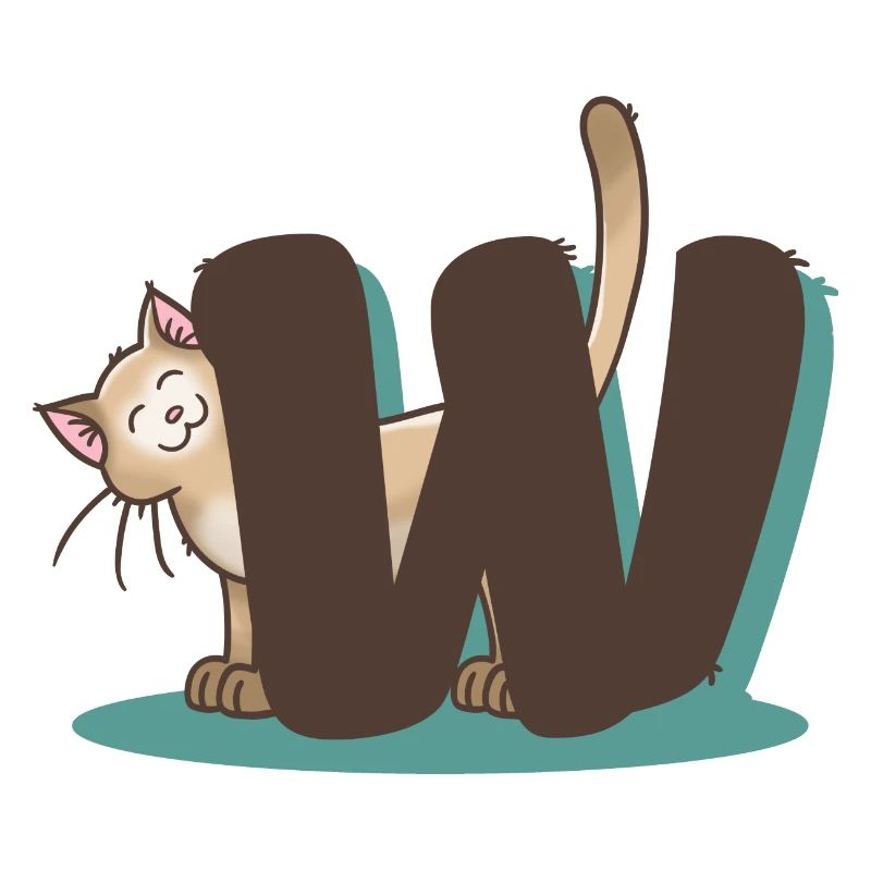 Katze Buchstabe W