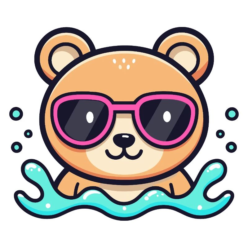 Teddy Bear Beach Pink Glasses