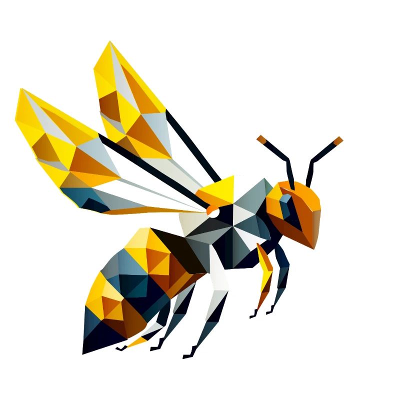 abeille géométrique, dans le style polygonal moderne