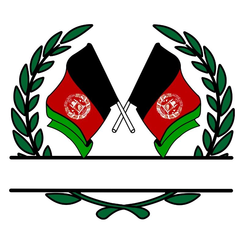 Drapeaux Afghanistan bannière couronne de laurier