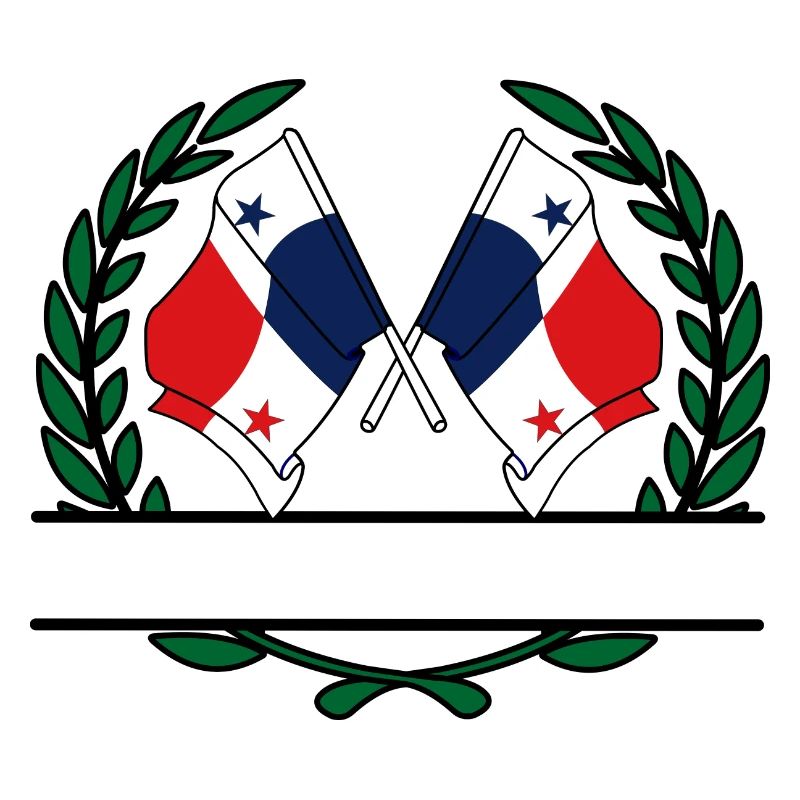 Drapeaux Panama, bannière couronne de laurier