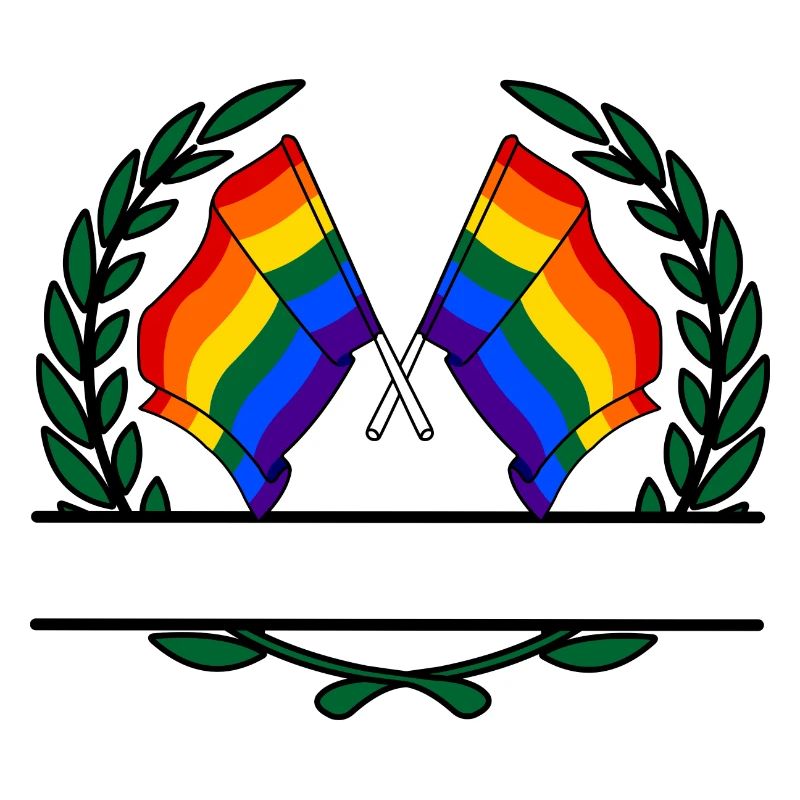 Flags Rainbow laurel wreath banner