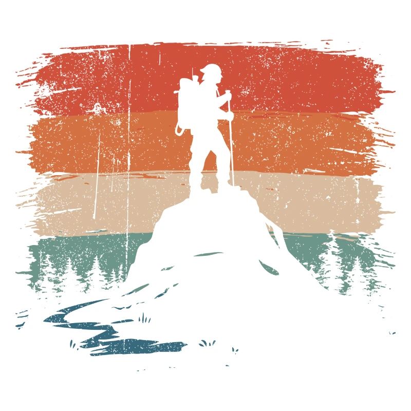Hiker on Peak Sunset