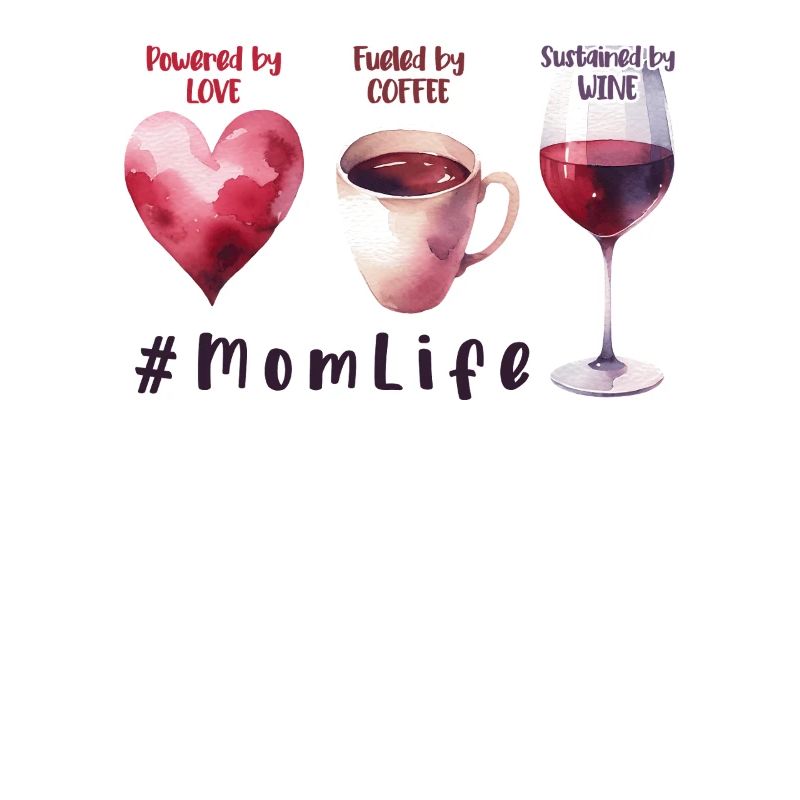 Kaffee Wein Liebe Aquarell Muttertag Geschenk